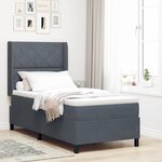 Lit à ressorts vidaXL avec matelas gris foncé 90x200 cm en velours