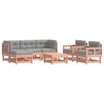vidaXL Salon de jardin 7 Pièces avec coussins bois massif douglas