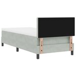 Lit à sommier box avec matelas et lumière LED Gris clair 90x190 cm Velours
