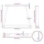 vidaXL Pieds de table basse en forme de V  2 pièces  blanc  40 x (30-31 3) cm  acier