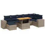 vidaXL Salon de jardin 8 Pièces avec coussins gris résine tressée