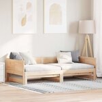 vidaXL Lit Pull-out de Jour Marron 180 x 200 cm Bois massif en pin