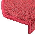 vidaXL Tapis d'escalier 15 Pièces Rouge bordeaux 65 x 24 x 4 cm