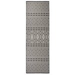 vidaXL Tapis à tissage plat d'extérieur 80x250 cm Rayures noires