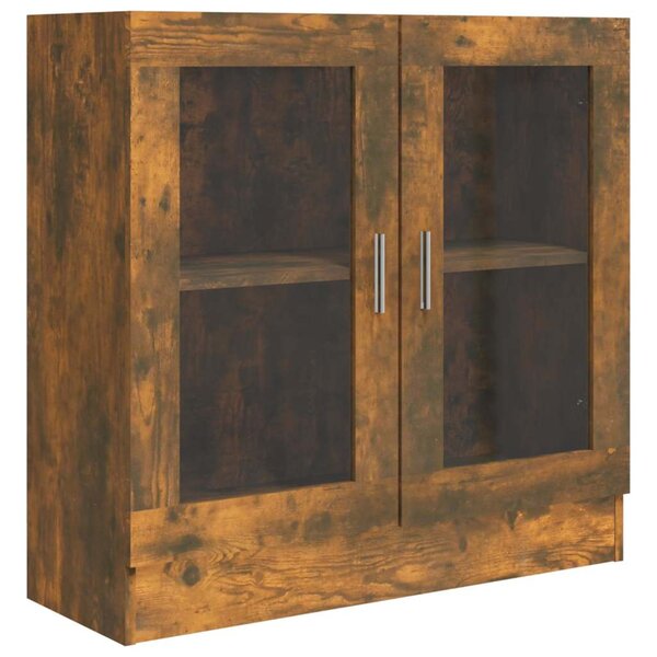 vidaXL Armoire à vitrine Chêne fumé 82 5x30 5x80 cm Bois d'ingénierie