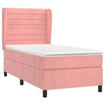 vidaXL Sommier à lattes de lit avec matelas Rose 90x200 cm Velours