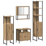 vidaXL Ensemble de mobilier de salle de bain 4 Pièces chêne artisanal