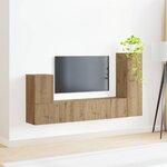 vidaXL Ensemble meuble TV 3 Pièces Chêne artisanal Bois d'ingénierie