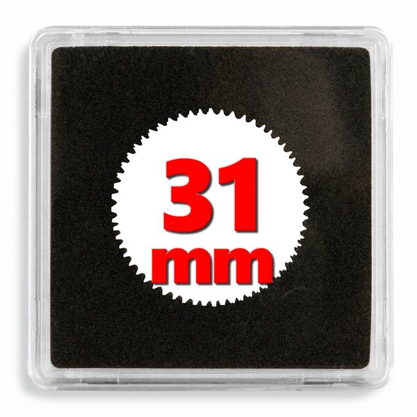 Capsules numismatiques carrées Quadrum 31mm. Paquet - 10 capsules