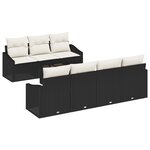 vidaXL Ensemble de salle à manger de jardin 8 pièces avec coussins en poly rotin noir