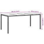 vidaXL Table de Jardin Noire 190x90x75 cm Poly Rattan