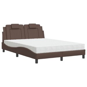 vidaXL Lit Viana avec matelas marron 120x200 cm similicuir
