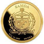 Monnaie DIEGO MARADONA 0.5 g Or 50$ Samoa 2027 (PRÉCOMMANDE)