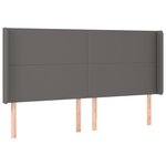 vidaXL Tête de lit avec oreilles Gris 203x16x118/128 cm Similicuir