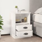vidaXL Tables de chevet 2 Pièces blanc brillant 43x36x60 cm