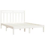 vidaXL Cadre de lit Blanc Bois massif 150x200 cm Très grand