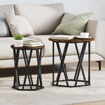 vidaXL Table basse 2 Pièces Chêne fumé 50 x 50 x 50 cm