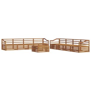 vidaXL Ensemble de canapés d'extérieur 9 Pièces Naturel