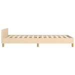 vidaXL Cadre de lit avec tête de lit sans matelas crème 90x200cm tissu