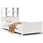 vidaXL Cadre de lit sans matelas blanc 90x190 cm bois de pin massif