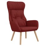 vidaXL Chaise de relaxation avec repose-pied Rouge bordeaux Tissu