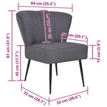 vidaXL Chaise de cocktail gris foncé tissu