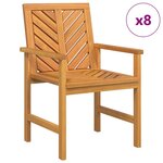 vidaXL Chaises de jardin 8 Pièces Marron 59 x 62.5 x 89 cm
