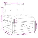 vidaXL Salon de jardin 3 Pièces avec coussins Noir Bois de pin massif