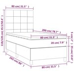 vidaXL Sommier à lattes de lit avec matelas Taupe 80x200 cm Tissu