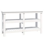 vidaXL Banc de travail Blanc 142 5x50x80 cm Bois de pin massif