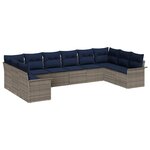 vidaXL Ensemble de canapé de jardin 10 Pièces Gris clair Poly rotin