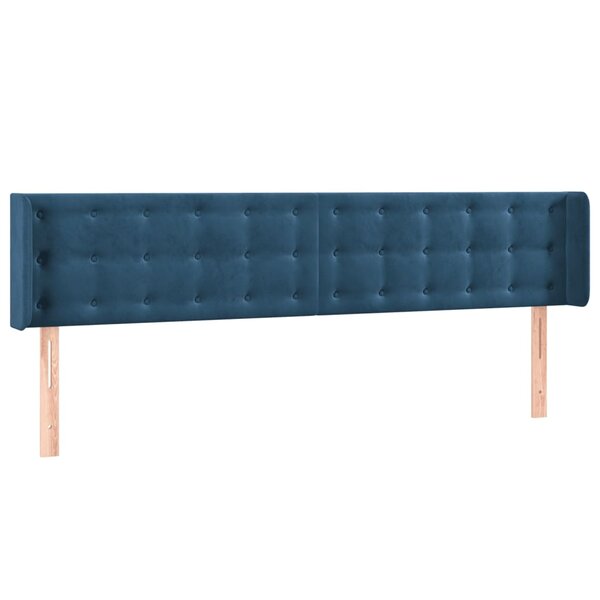 vidaXL Tête de lit avec oreilles Bleu foncé 183x16x78/88 cm Velours