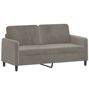 vidaXL Canapé à 2 places Gris clair 140 cm Velours