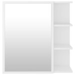 vidaXL Armoire à miroir de salle de bain Blanc Bois d’ingénierie