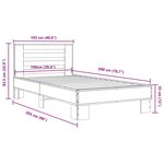 vidaXL Cadre de lit sonoma gris 100x200 cm bois d'ingénierie et métal