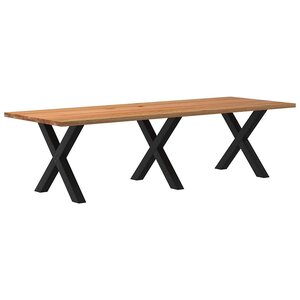 vidaXL Table à manger marron clair bois de chêne massif rectangulaire