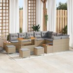 vidaXL Ensemble de canapé de jardin 13 Pièces Beige et Gris clair