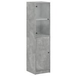 vidaXL Buffet avec porte en verre gris béton 35x37x142 cm