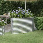 vidaXL Lit surélevé de jardin Acier enduit de poudre Argenté