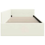 vidaXL Cadre de lit d'angle Crème 90 cm x 190 cm tissu