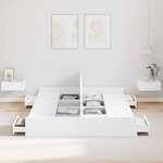 vidaXL Cadre de lit avec rangement avec tête de lit Blanc 135 x 190 cm
