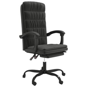 vidaXL Fauteuil inclinable de bureau Noir Velours