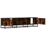 vidaXL Meuble TV chêne fumé 160x35x41 cm bois d'ingénierie et métal