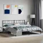 vidaXL Cadre de lit métal sans matelas avec tête de lit noir 200x200cm