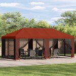 vidaXL Gazebo avec murs latéraux 6 x 3 m Terre cuite