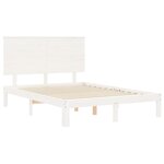 vidaXL Cadre de lit avec tête de lit blanc 140x200 cm bois massif