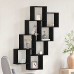 vidaXL Étagère Murale Chêne noir 90 x 15 x 119.5 cm Bois d'ingénierie