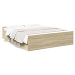 vidaXL Cadre de lit et tiroirs chêne sonoma 140x200 cm bois ingénierie