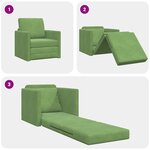 vidaXL Canapé-lit avec coussin Vert clair 74 x 77 x 81 cm Velours