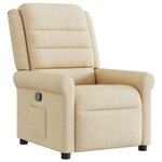 vidaXL Fauteuil inclinable Crème Tissu